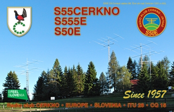 Radio club Cerkno Special event callsign QSL card