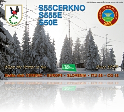 Radio club Cerkno Special event callsign QSL card