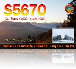 S567O op Miran S50O QSL card