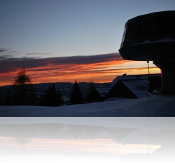 Sunset at the S50E radioclub station 1300 m asl SKI CENTER CERKNO best Slovenian ski resort 2011/12